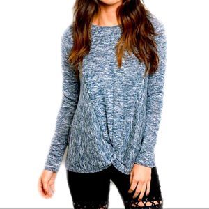 Long Sleeve Twisted Front Top